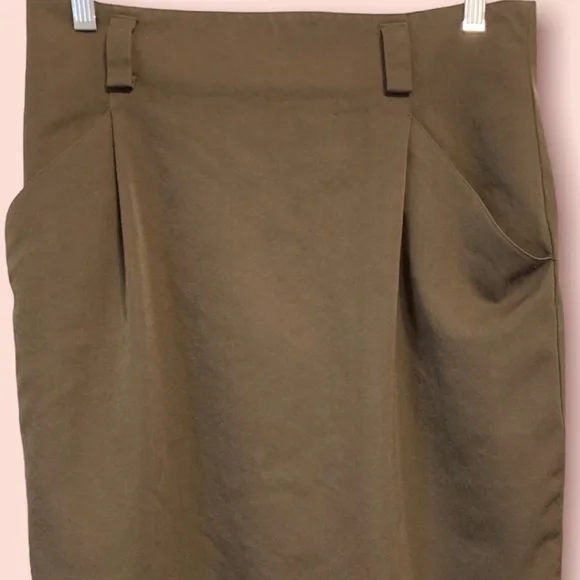 Ellen Tracy vintage tan/brown straight knee length skirt (size 14) - Picture 1 of 9
